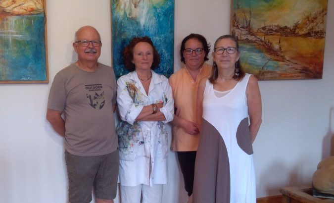 J.Mothe entourée des membres du bureau de l'ASVPP, Alain, Patricia et Yolande