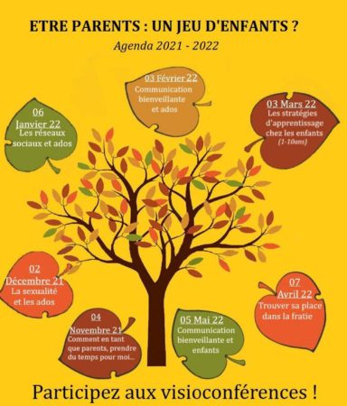 Le programme des visioconférences de la MSA sur la parentalité.