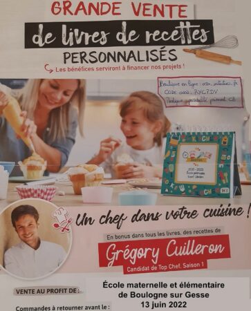 Des livres de recettes personnalisés sont en vente au profit de l'école La Gardette à Boulogne sur Gesse.