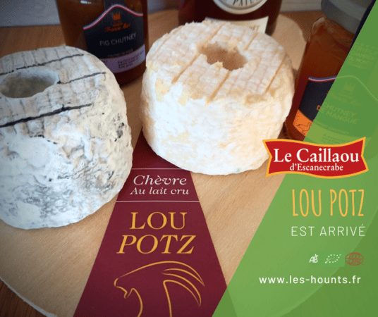 Le fromage bio Lou Potz, dernière création de la Chèvrerie d'Escanecrabe, produit gastronomique d'exception, commercialisé chez les crémiers de la région.