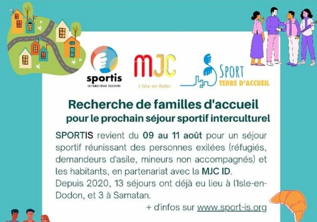 La MJC cherche des familles d'accueil pour un séjour sportif à destination des personnes exilées, sur L'Isle-en-Dodon ou Samatan.