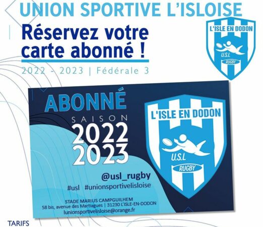Supporters de l'Union Sportive L'Isloise, réservez vos cartes d'abonnés auprès du club.