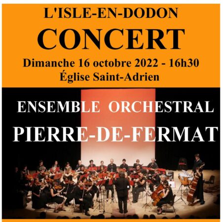 Un superbe concert classique se déroulera à l'église de l'Isle en Dodon dimanche 16 octobre 22.