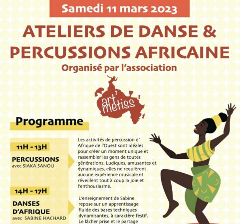 Pour apprendre les percussions et danser comme en Afrique, réservez pour les ateliers d'Art'Métiss à la Glissade d'Aurignac.