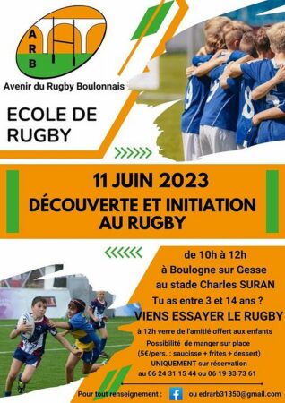 Matinée d'initiation au rugby pour les petits à Boulogne le 11 juin.