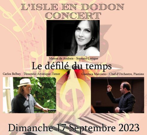Deux voix et un piano pour un concert lyrique superbe à L'Isle en Dodon le 17 septembre.