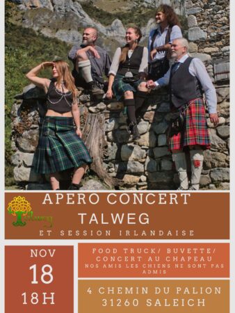 Le groupe Talweg à Saleich ce 18 novembre – Un évènement musical pour fêter la sortie de nouvelles vidéos.