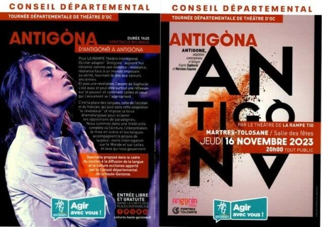 La création LA RAMPE Teatre Interegional Occitan adapte «Antigone », une œuvre antique qui résonne comme une actuelle évidence :